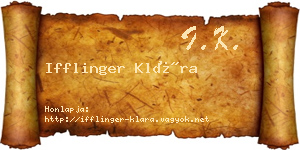 Ifflinger Klára névjegykártya